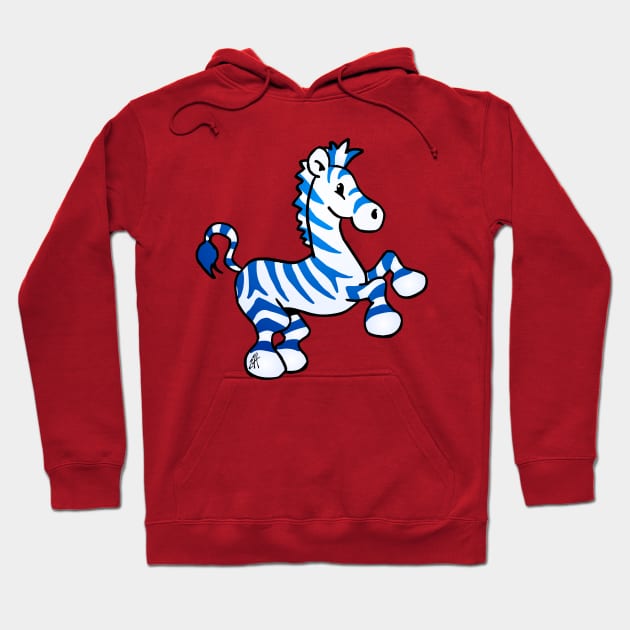 Blue zebra Hoodie by Cardvibes